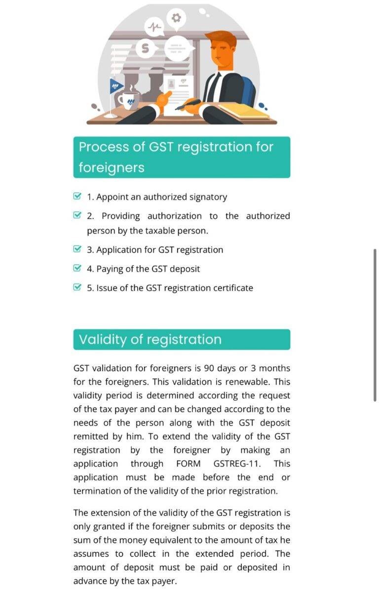 GST registration for foreigner