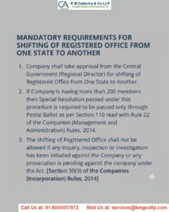 Process to Shift Registered Office of company from one State to other Process to Shift Registered Office of company from one State to other