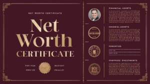 Net Worth Certificate for VISA