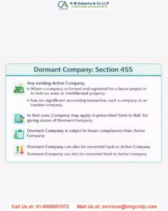 Dormant Company - Section 455 of Companies Act , 2013 Dormant Company – Section 455 of Companies Act , 2013