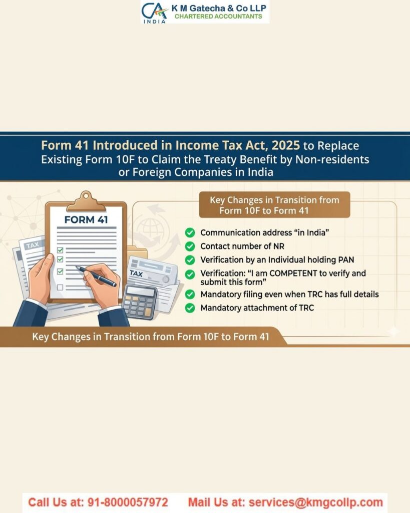 Form 10F to Form 41: India’s New Income Tax DTAA Compliance Era Explained Form 10F to Form 41: India’s New Income Tax DTAA Compliance Era Explained